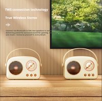 Haut-parleur Bluetooth rétro mat bleu 5W haute puissance, mini enceinte stéréo sans fil pour la maison, le bureau, les fêtes et les voyages – Vente chaude