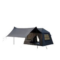 Tente gonflable portable entièrement automatique en gros, tente pneumatique noire en titane épaissie, auvent de voyage imperméable pour le camping