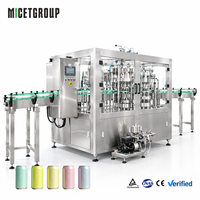 Ligne de mise en conserve automatique de boissons gazeuses 1000 CPH, machine de remplissage et de sertissage de canettes en aluminium à contre-pression