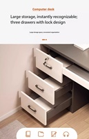 Bureau d'ordinateur en bois avec tiroirs et plateau pour clavier, bureau moderne pour la maison, le bureau, la salle d'étude, la station de travail de jeu