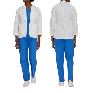 Canvas spandex personnalisable Manteaux de laboratoire en forme de cœur Taille XL OEM Uniformes du personnel hospitalier Gommages de clinique Vêtements de médecin Vente en gros - Product Image 2