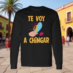 Camiseta de Manga Larga con Diseño de Humor Mexicano, Te Voy A Chingar Chancla - Product Image 3