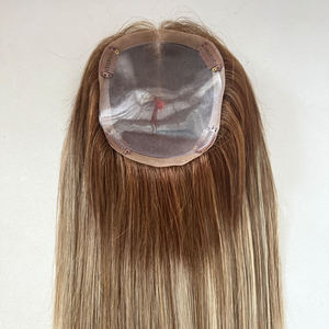 Clip de Color <span class=keywords><strong>en</strong></span> <span class=keywords><strong>la</strong></span> pieza del cabello resaltar ombre color judío Kosher Topper Base Toupee <span class=keywords><strong>5</strong></span>*6 mono base Topper para mujeres - Product Image 4