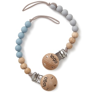 Personalizzazione all'ingrosso per alimenti in Silicone <span class=keywords><strong>porta</strong></span> perline in legno di faggio fatto a mano finte massaggiagengive per bambini - Product Image 6