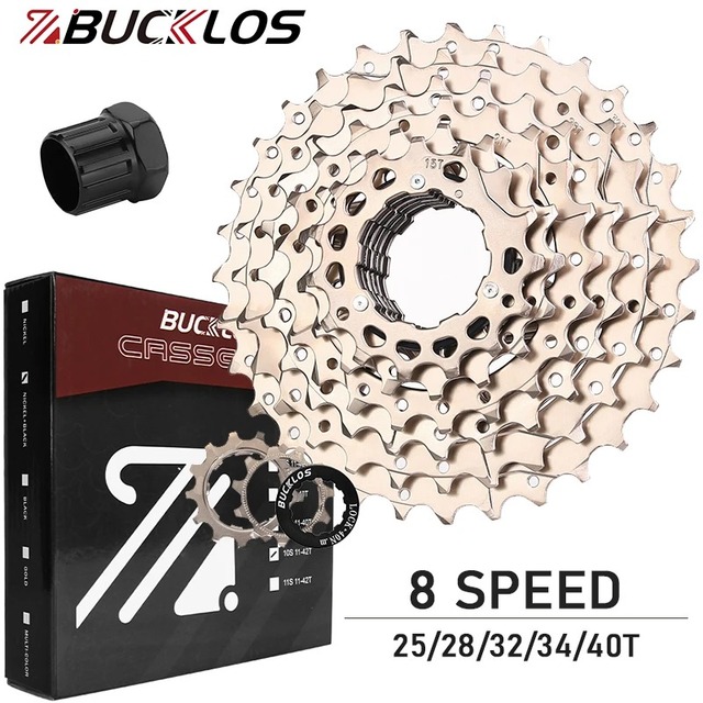 BUCKLOS K7 8 Speed Bicycle Cassette 8V Road Mountain Bike Cassette 25T 28T 32T 34T 40T MTB Freewheel