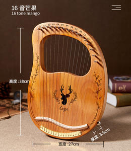 <span class=keywords><strong>Lyre</strong></span> en bois de fleur de pêcher à 16/19 cordes, style boîte électrique, petite harpe, mini Konghou, haut-parleur connectable - Product Image 4