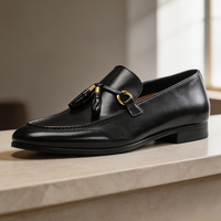 Chaussures habillées italiennes de créateur pour hommes en gros – Mocassins Penny décontractés en cuir brodé, plats, à enfiler, respirants, antidérapants – OEM ODM
