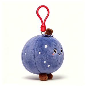 Blueberry plush keychain, <b>Cute</b> fruit plush <b>keyring</b>, Mini blueberry stuffed toy charm,Soft fuzzy fruit keychain - Product Image 4