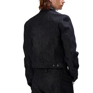 Wholesale Price Button Fly Raw Denim <b>Patchwork</b> <b>Jacket</b> with Snakeskin Heavyweight Selvedge Denim <b>Jacket</b> Raw Denim Men <b>Jacket</b> - Product Image 3