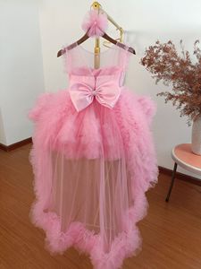 Splendida viola a coda lunga per bambini e bambine abito con disegno di perline abiti di compleanno per 1Y soffice abito a fiori da bambina - Product Image 5