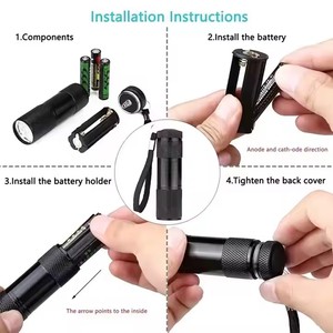 Portable Black Light <strong>UV</strong> <strong>Flashlight</strong> with 9 LED 395nm Ultraviolet Detector Small Emergency Use Pet Urine Stain Detector - Product Image 5