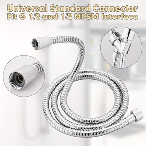 Tuyau de douche en PVC de 1,5 m au design moderne avec raccords en acier inoxydable, installation facile, accessoires pour douchettes et robinets - Product Image 6