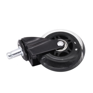 <span class=keywords><strong>Roulettes</strong></span> amortissantes pour meubles, capacité de charge 50 kg, en PU avec roulement à billes, finition noire électrophoretique - Product Image 1