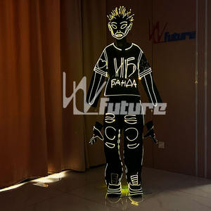 Ropa de fibra óptica Ropa de <span class=keywords><strong>DJ</strong></span> Ropa de iluminación de fibra óptica Traje luminoso colorido Trajes de baile Led - Product Image 5