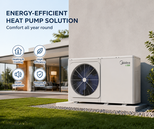 Bomba de Calor Aire-Agua Monobloque Midea OEM R290 A+++ con Inversor, Sistema de Calefacción para la UE, Italia, Alemania, España, Francia - Product Image 4