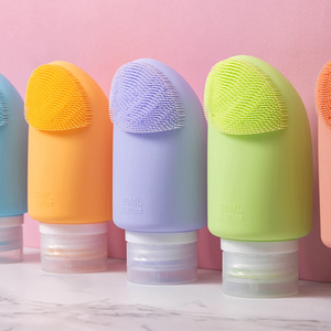 2in1 Silicone Travel Bottle Leak Proof Squeezable Refillable Bottles with Brush Shampoo Lotion Cosmetic Containers <b>Makeup</b> Tools - Product Image 6