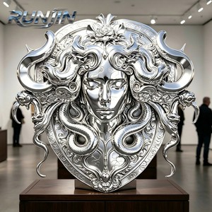 Sculpture de Tête de Méduse en Acier Inoxydable - Statue d'Art de Luxe pour la Maison avec Technique de Soudure - Tailles Personnalisées Disponibles - Product Image 1