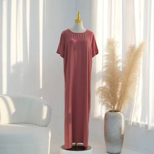 Nouvelle robe intérieure unie à manches courtes pour abaya, en soie glacée, style ethnique, pour femme, modeste - Product Image 4