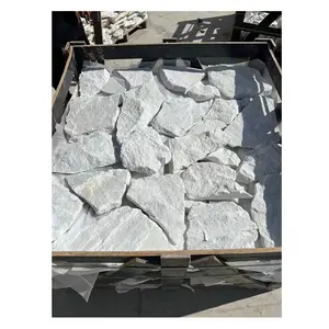 Natural White Quartzite Loose Stone Wall Cladding Flagstone Veneers For Wall Decorative