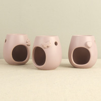 Brûleur d'encens d'aromathérapie moderne en porcelaine rose et blanche de 40 ml, style simple, pour la maison et l'hôtel