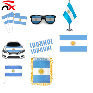 Produits populaires 2026 : série d'articles à thème drapeau argentin (8 pièces) - lunettes de soleil, écharpe, bracelet, t-shirt, patch, autocollant pour promotion - Product Image 1