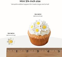 Mini fleurs comestibles marguerites blanches et jaunes en sucre pour décorer les cupcakes – Origine CN