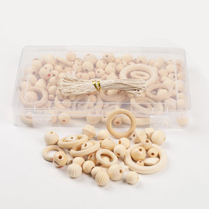 Wooden <b>Beads</b> Mixed Shapes 261pcs With Waxed <b>Thread</b> For Jewelry Making - Product Image 4
