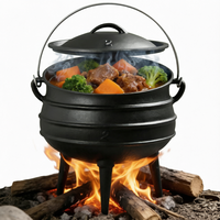 Marmite de camping en fonte, Potjie Pot d'Afrique du Sud, Pot à soupe à trois pieds de Pologne, compatible four, lave-vaisselle et cuisinière à gaz
