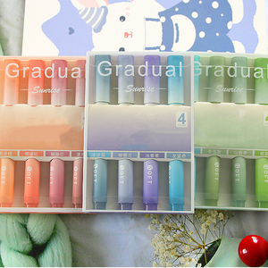 H01 vente en gros ensemble de stylos marqueurs de style <span class=keywords><strong>pastel</strong></span> <span class=keywords><strong>surligneur</strong></span> dégradé avec pointe de brosse oblique pour l'école 360 ensembles par carton - Product Image 4