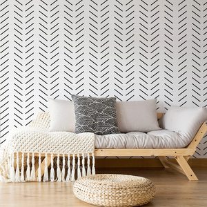 2 חתיכות אדרה גיאומטרי עיצוב קיר סטנסיל לשימוש חוזר חוזר אדרה תבנית שבלונות אדרה פשוט גדול קיר - Product Image 1