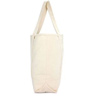 Wholesale Heavy Duty Eco-Friendly Shopping <b>Canvas</b> Tote Bag with Outside Pockets Letter Pattern for Eco-Conscious <b>Shoppers</b> - Product Image 3