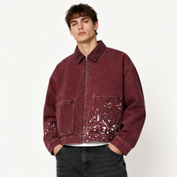 Veste en toile de coton personnalisée par le fabricant, style streetwear, effet éclaboussures de peinture, vêtement de travail, chasse, veste de travail respirante pour homme