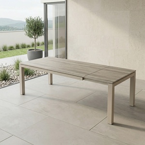 <span class=keywords><strong>Tavolo</strong></span> da Pranzo Estensibile Moderno in Legno Brio per Esterni, <span class=keywords><strong>Tavolo</strong></span> da Patio Espandibile in Alluminio per Giardino, Feste, Cortile e Prato - Product Image 4