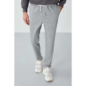 Pantalon de survêtement gris mélangé pour homme, taille élastique, coupe standard, tissu respirant décontracté - Product Image 4