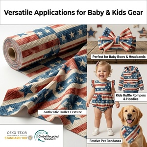 Tela Elástica Bullet para el 4 de Julio, Tejido de Poliéster y Spandex <span class=keywords><strong>Liverpool</strong></span> con Estampado Digital del Día de la Independencia para Vestidos y Lazos - Product Image 4