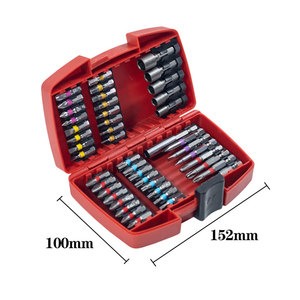 Jeu de douilles en acier S2, tiges hexagonales de 1/4 po, 25 mm, 50 mm, embouts Phillips, hexagonaux, Torx, rallonges pour outils à main et perceuses électriques avec étui - Product Image 3