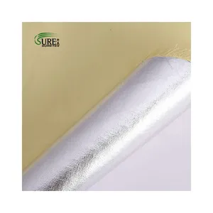 Woven Twill Aluminum Foil Coated Para Aramid Fabric Heat Resistant Abrasion Resistant Fabric 410gsm