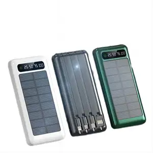 Best Christmas Present 30000mAh 5V2.1A High Capacity Fasting Charging Waterproof Portable Cell Phone LED Light Solar Power Bank