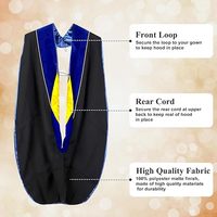 Toge Doctorale Unisexe de Luxe en Gros avec Passepoil Doré, Toge de Cérémonie de Doctorat en 100% Polyester pour Adultes