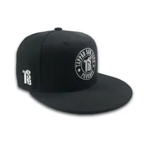 Bonés de basquete hip hop com logotipo privado para homens, bonés bordados com 6 painéis, bonés pretos em acrílico, chapéus snapback personalizados