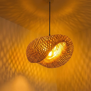 โคมไฟระย้าทรงระฆัง ALFA LAMP โคมไฟระย้าขนาดใหญ่ โคมไฟแขวนไม้ไผ่ โคมไฟเพดานทรงกลม หลอดไฟ LED - Product Image 1