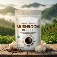 Poudre de café instantané aux champignons OEM personnalisée, goût neutre avec arômes d'épices et d'herbes, amincissant, emballage en sachet amer