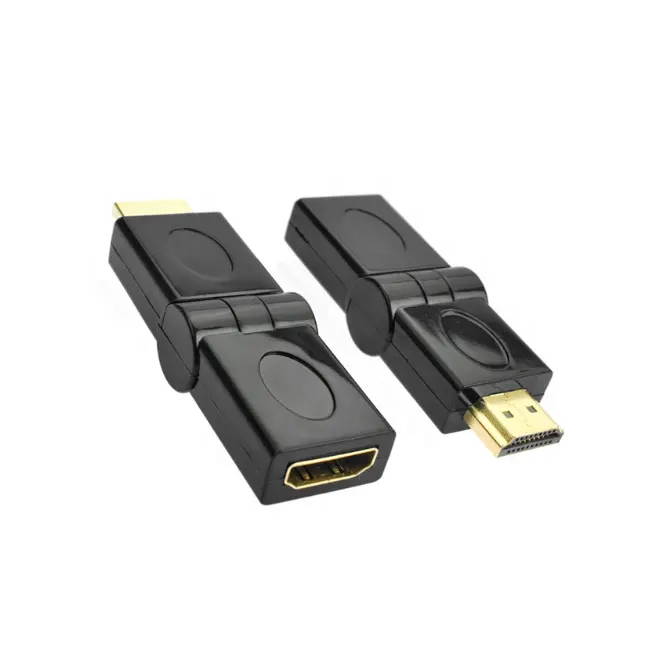 สีดำ HDMI ชายหญิง360องศาฟรีหมุนขยายอะแดปเตอร์แปลงสำหรับคอมพิวเตอร์ทีวี,ดีวีดี