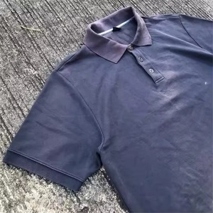 OEM Custom Men's Vintage Acid <b>Wash</b> Button Knit Cotton t Shirt for Men Collared Short Sleeve Shirts for Men - Product Image 3