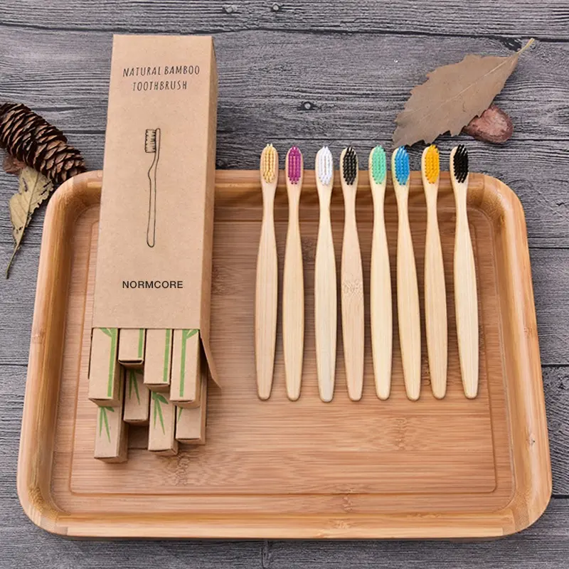 Wholesale 100% Natural Soft Bristles Bamboo Eco Friendly Recyclable BPA Free Biodegradable Organic Home Hotel Bamboo Toothbrush