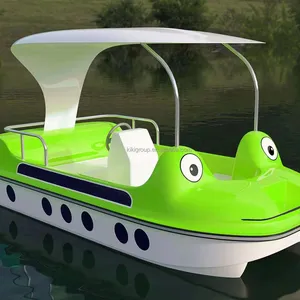 Fornecedor profissional sapo forma 6 pessoas barco amortecedor elétrico bicicleta de água pedal