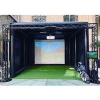Cage d'entraînement de golf portable, simulateur de golf gonflable, projecteur, enclos, tente de tir avec écran