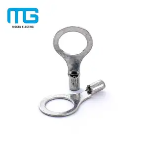 Factory Directly Provide RNB1.25-8 nature copper big hole non insulated ring cable lugs terminals