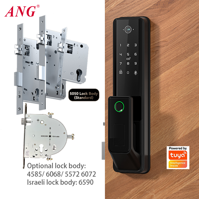 ANG Push Pull Door Lock with Camera 5050 Mortise Automatic Remote Digital Fingerprint Smart Lock Works with Tuya · image 3