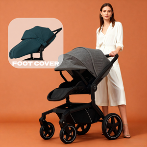 <span class=keywords><strong>Poussette</strong></span> pliable confortable pour bébé, housse de pied en tissu Oxford 600D, design multifonctionnel, cadre en alliage d'aluminium, capacité de charge de 20 kg - Product Image 1